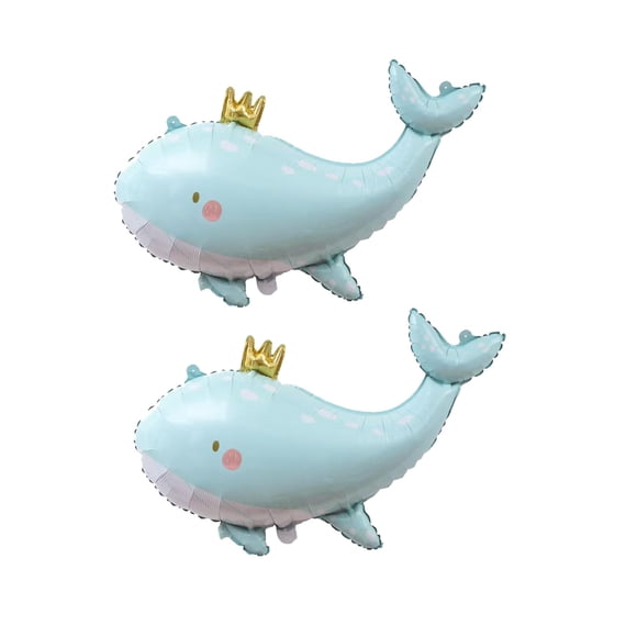 Globo De Aluminio Cute Whale Blue Ocean Animal X2