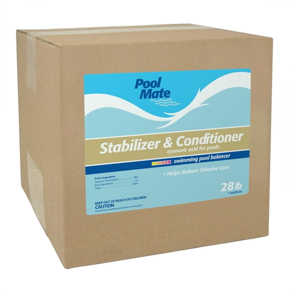 Estabilizador para piscina Pool Mate de 28 lb con acondicionador de ácido cianúrico