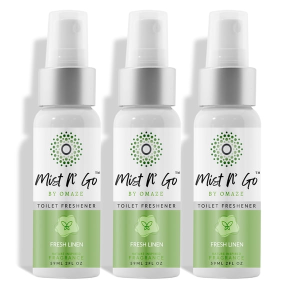 Spray de baño Mist N' Go Fresh, eliminador de olores de lino, 60 ml, 3