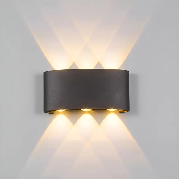 Aplique LED Exterior IP65 6W Negro para Pared Luz Blanco Cálido