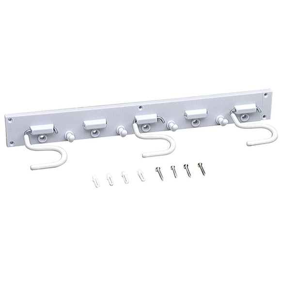 Rack Crawford, de acero blanco, para montaje en pared, capacidad para 5 kg