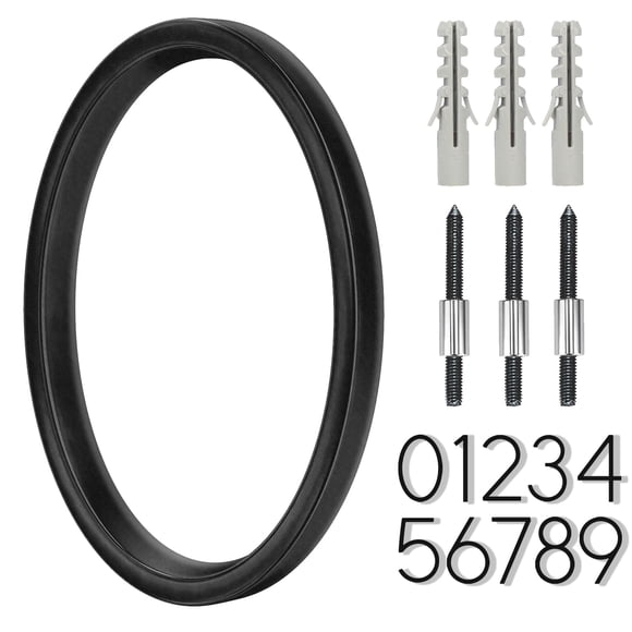 Número de casa BVNUD de acero inoxidable, 5 cm, negro recubierto