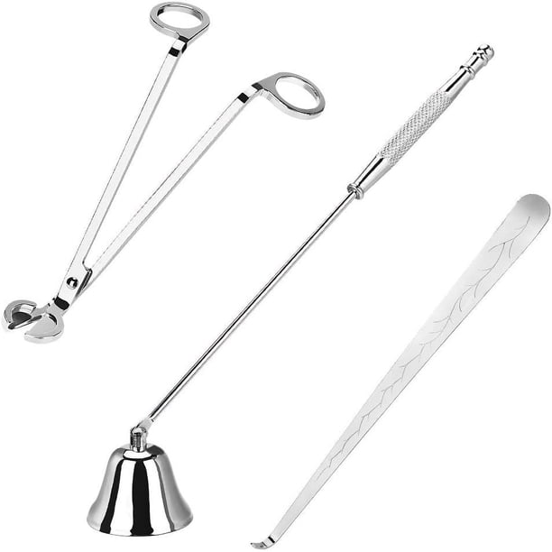 Juego de accesorios para velas, 3 en 1, incluye cortador de mechas, apagavelas, cuchara para mechas y bolsa de regalo para Navidad, Acción de Gracias, Año Nuevo y fiestas.