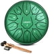 thumbnail image 1 of Tambor LEKATO de acero, 6 pulgadas, 11 notas en D mayor, verde, 1 of 7