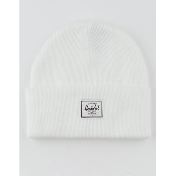 Gorro Tipo Beanie Herschel Elmer Blanco De Tejido Acanalado En Acrílico