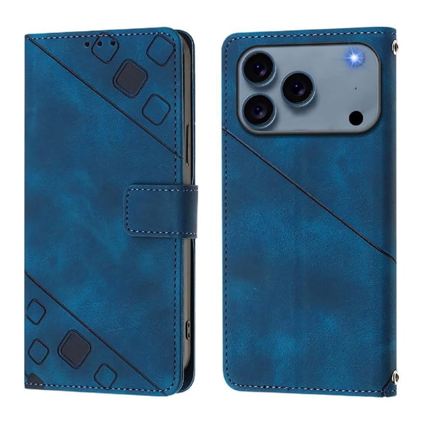 Funda Cartera para iPhone 17 Pro Max con Soporte y Ranuras, Resistente a Golpes y Rayones Azul