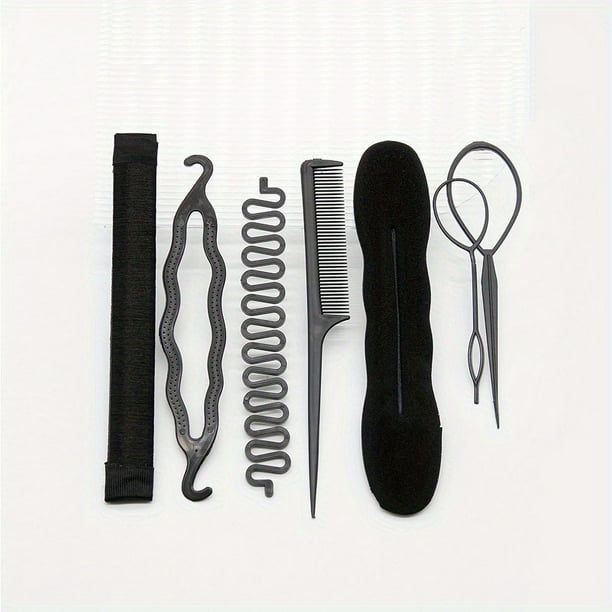 6/7/9/14pcs Hair Styling Accessories Kit Set Bun Maker Hair Braid Tool For Making DIY Hair Styles Black Magic Hair Twist Styling Accessories For Girls Or Women