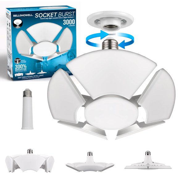 Luz LED para garaje Bell+Howell Socket Burst 3500 lm, 6 paneles