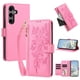 thumbnail image 1 of Funda Billetera Floral en Relieve samsung galaxy S25 FE con Tarjetero y Cremallera Rosa, 1 of 6