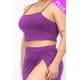 thumbnail image 2 of Conjunto De Dos Piezas De Top Corto Camisola Y Falda Larga Con Abertura Frontal En El Muslo Morado (talla Grande Para Mujer), 2 of 5