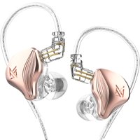 Auriculares Kz Zex 1 Electrostáticos + 1 Intraurales Dinámicos En Oro Rosa