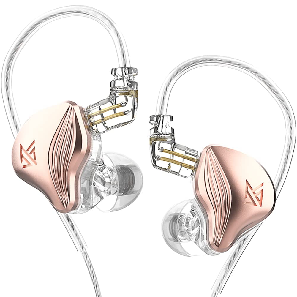 Auriculares Kz Zex 1 Electrostáticos + 1 Intraurales Dinámicos En Oro Rosa