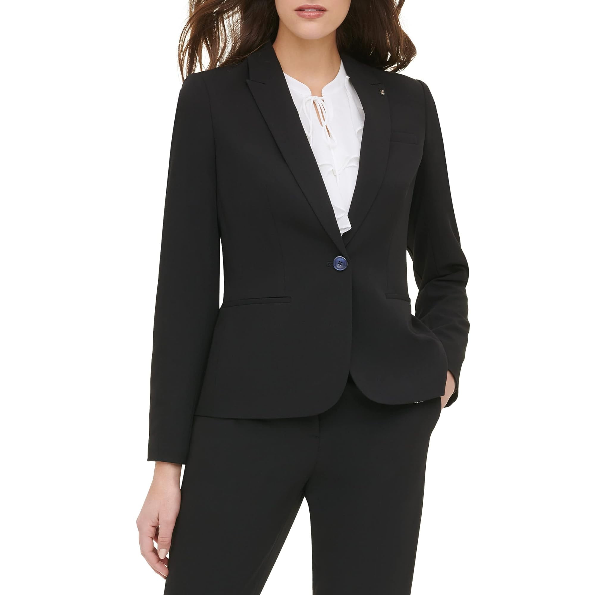 Chaqueta De Negocios Para Mujer, Modelo Tommy Hilfiger, Modelo Blazer, Talla 14, Color Negro