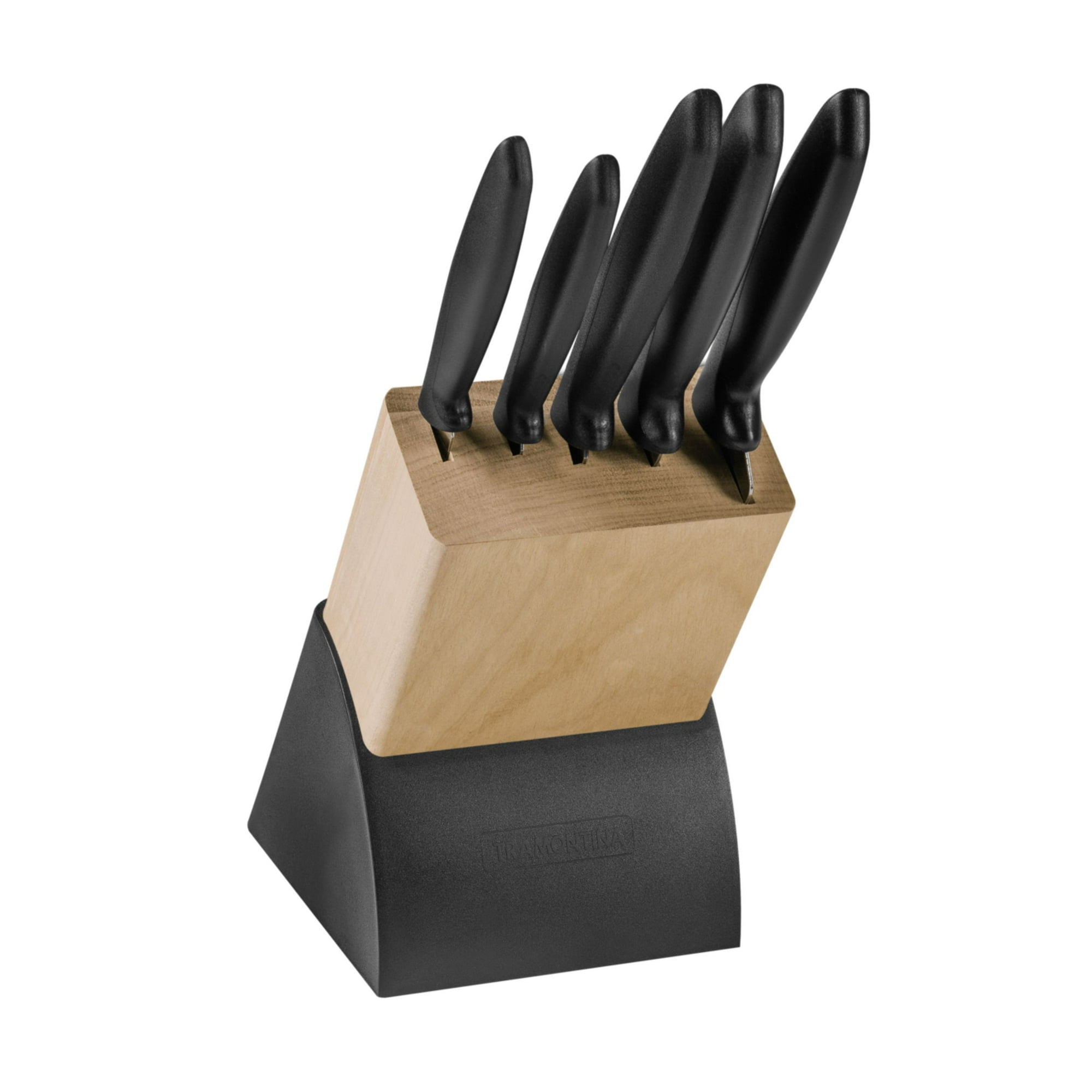 Tramontina - Juego De Cuchillos De Acero Inoxidable Soporte Madera