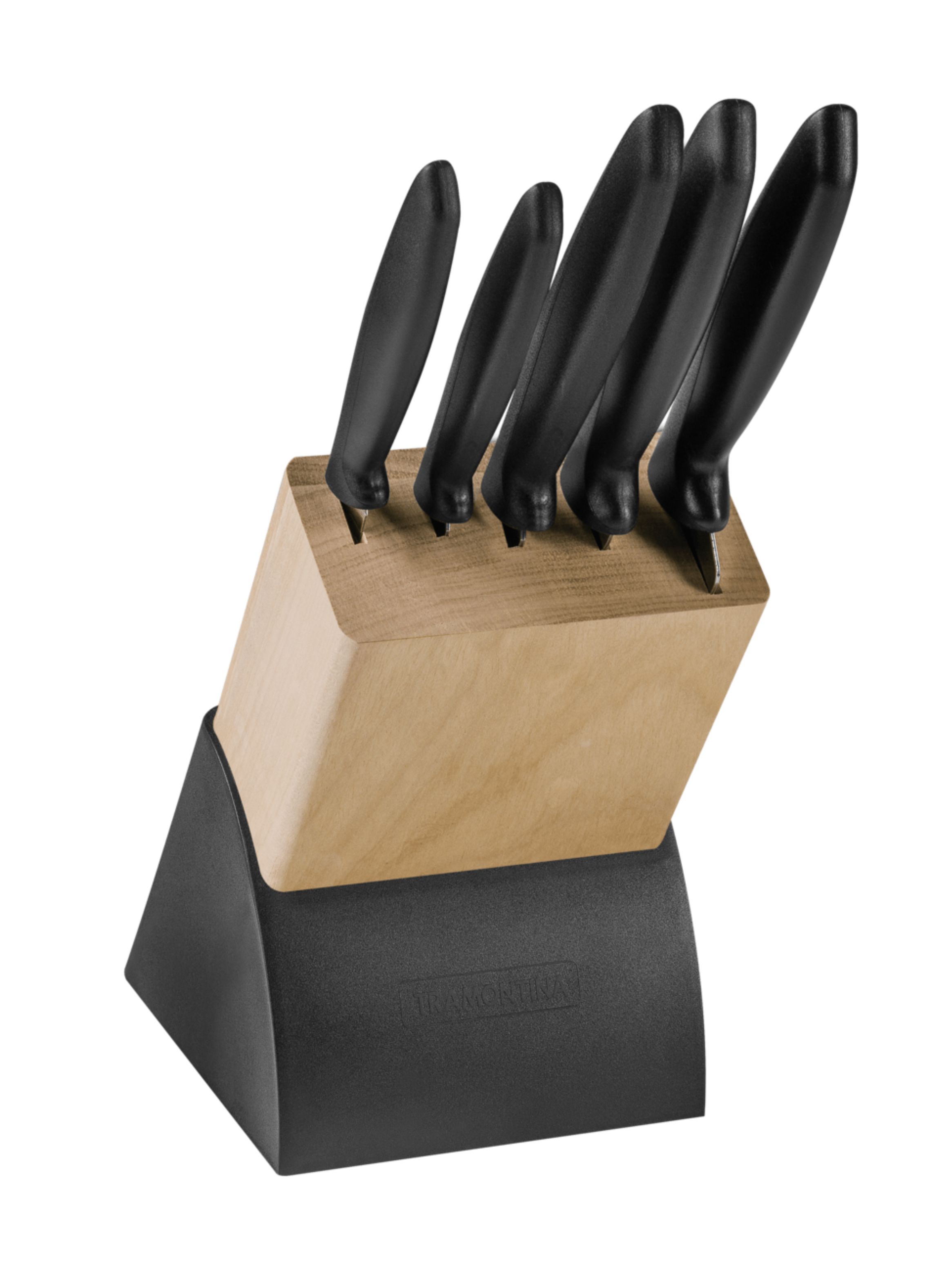 Tramontina - Juego De Cuchillos De Acero Inoxidable Soporte Madera