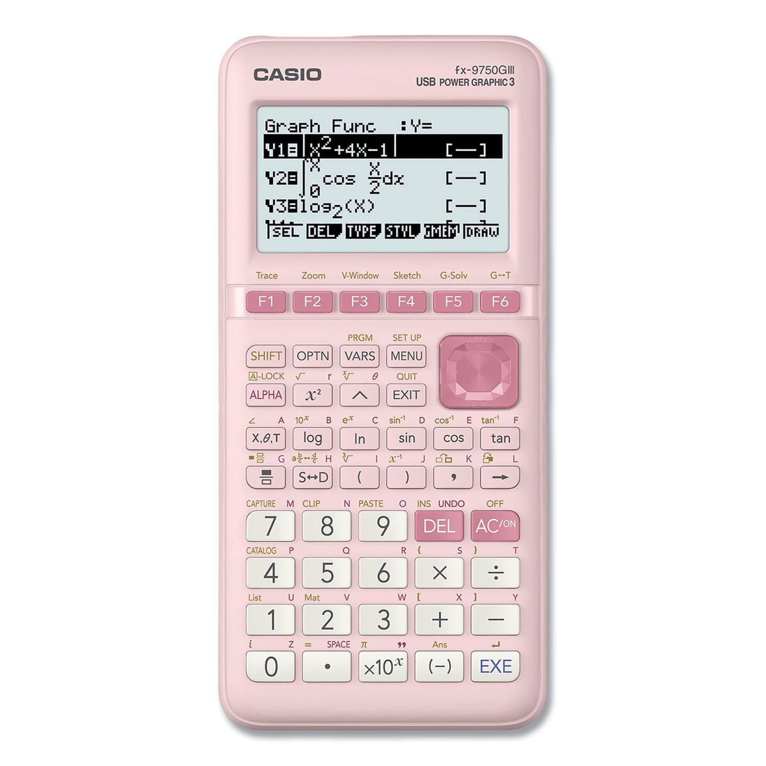 Calculadora Gráfica Casio Fx-9750giii Rosa Con Batería Recargable