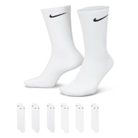 Calcetines Nike Everyday Cushioned Training Crew, 6 Pares, Blanco/Negro