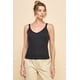 thumbnail image 1 of Top Fashnzfab De Tirantes Con Encaje Y Cuello En V Acanalado Negro, 1 of 4