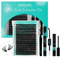 Kit De Extensión De Pestañas Amzgirl Lash 320 Unidades Con Adhesivo, Removedor Y Aplicador
