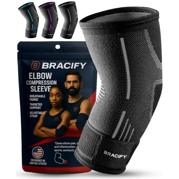 Faja de Codo BRACIFY Gris para Fitness y Uso Diario