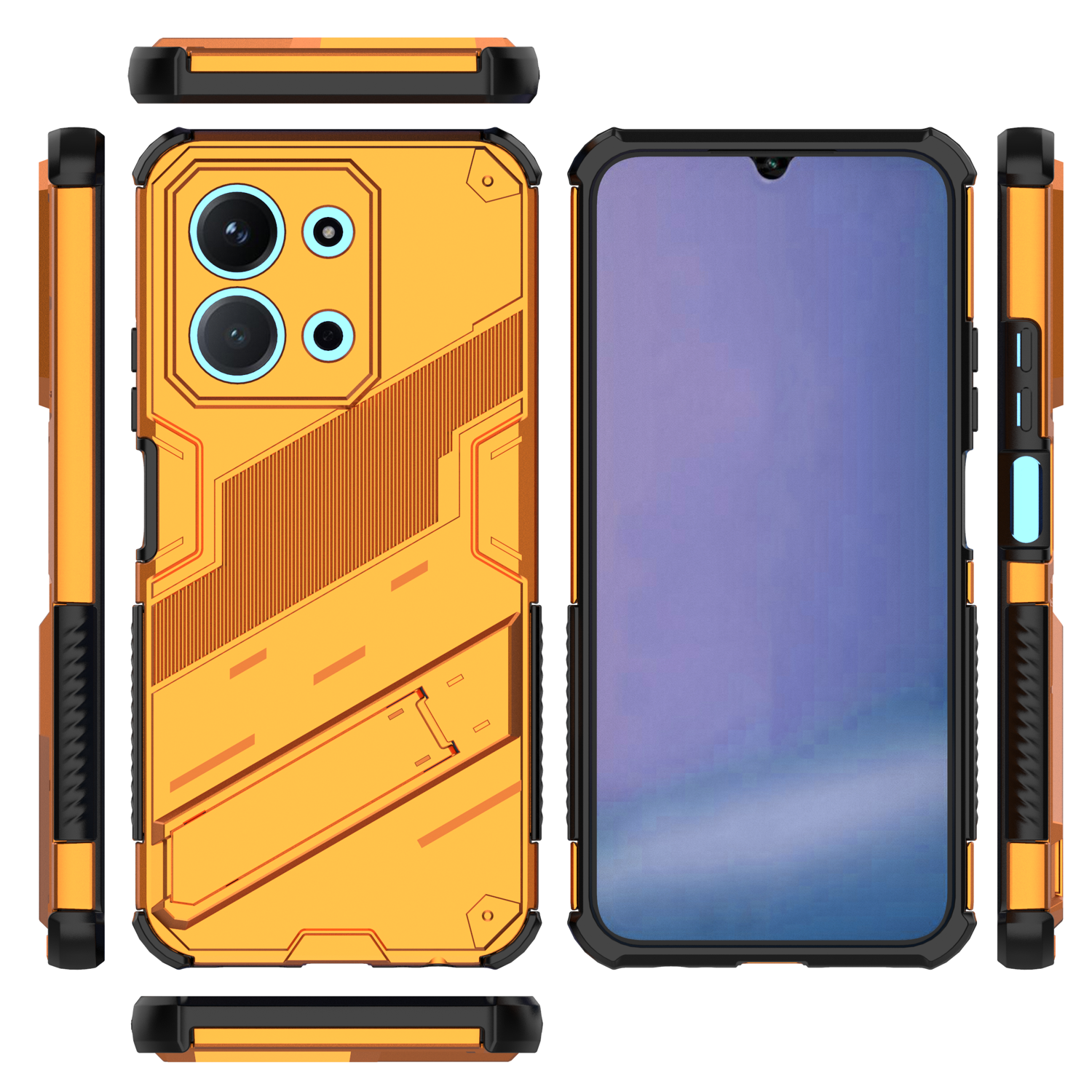 Funda Gangxun Antigolpes Para Xiaomi Redmi 15C 4G Con Soporte Invisible, Antihuellas Y Protección Completa