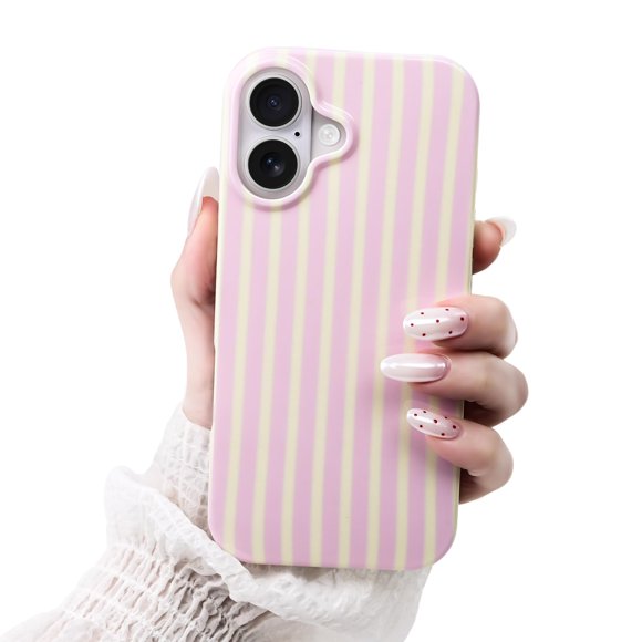 Funda SleekCover 6.3" Rosa/Amarilla a Rayas
