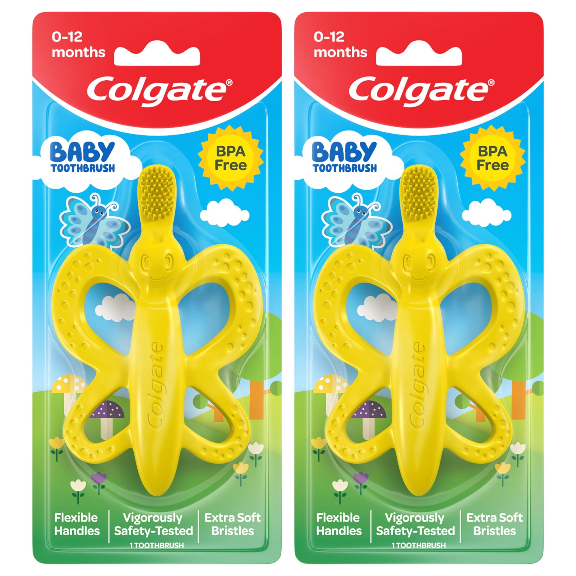 Cepillo De Dientes Y Mordedor Para Bebé Colgate Libre De Bpa Paquete De 2