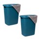 thumbnail image 1 of Cesto de ropa Mind Reader 50 L azul – juego de 2, estilo mimbre, 1 of 7