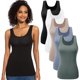 thumbnail image 1 of TVKSOM 5 Pack Basic Ribbed Tank Tops for Women Layering, 1 of 3