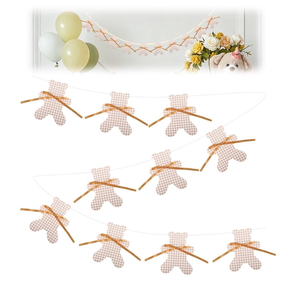 Guirnalda de Ositos de Peluche Ryetvok Neutral Boho para Baby Shower