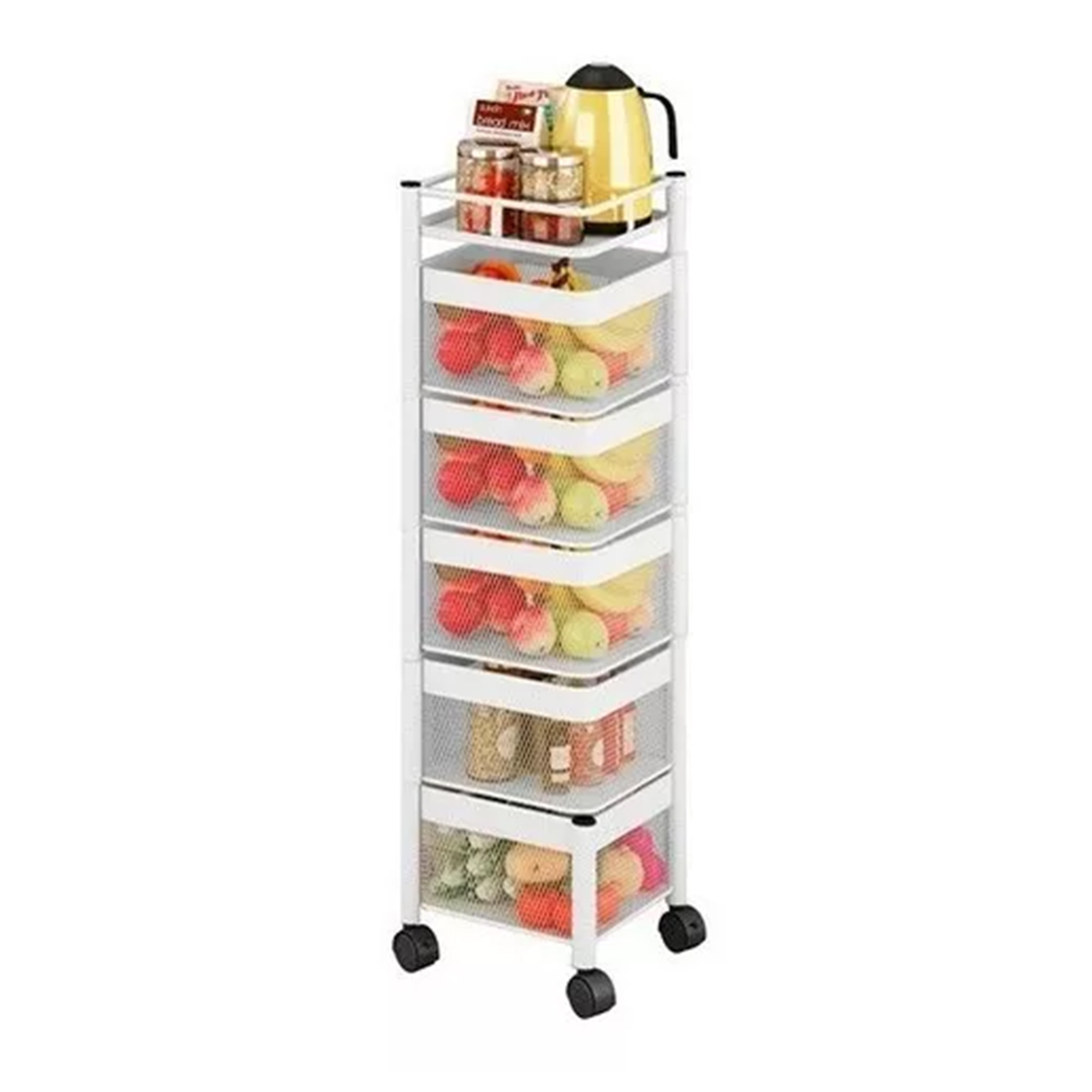 Genérico - Estante Organizador Verdulero Frutero Metal Giratorio 5 Pisos