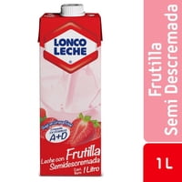 Leche Semidescremada Frutilla 1 L Loncoleche