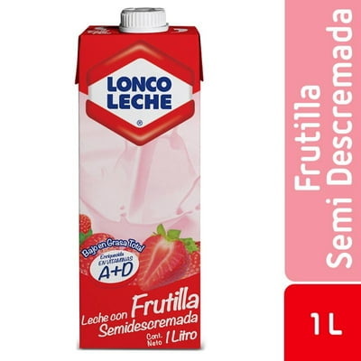Leche Semidescremada Frutilla 1 L Loncoleche