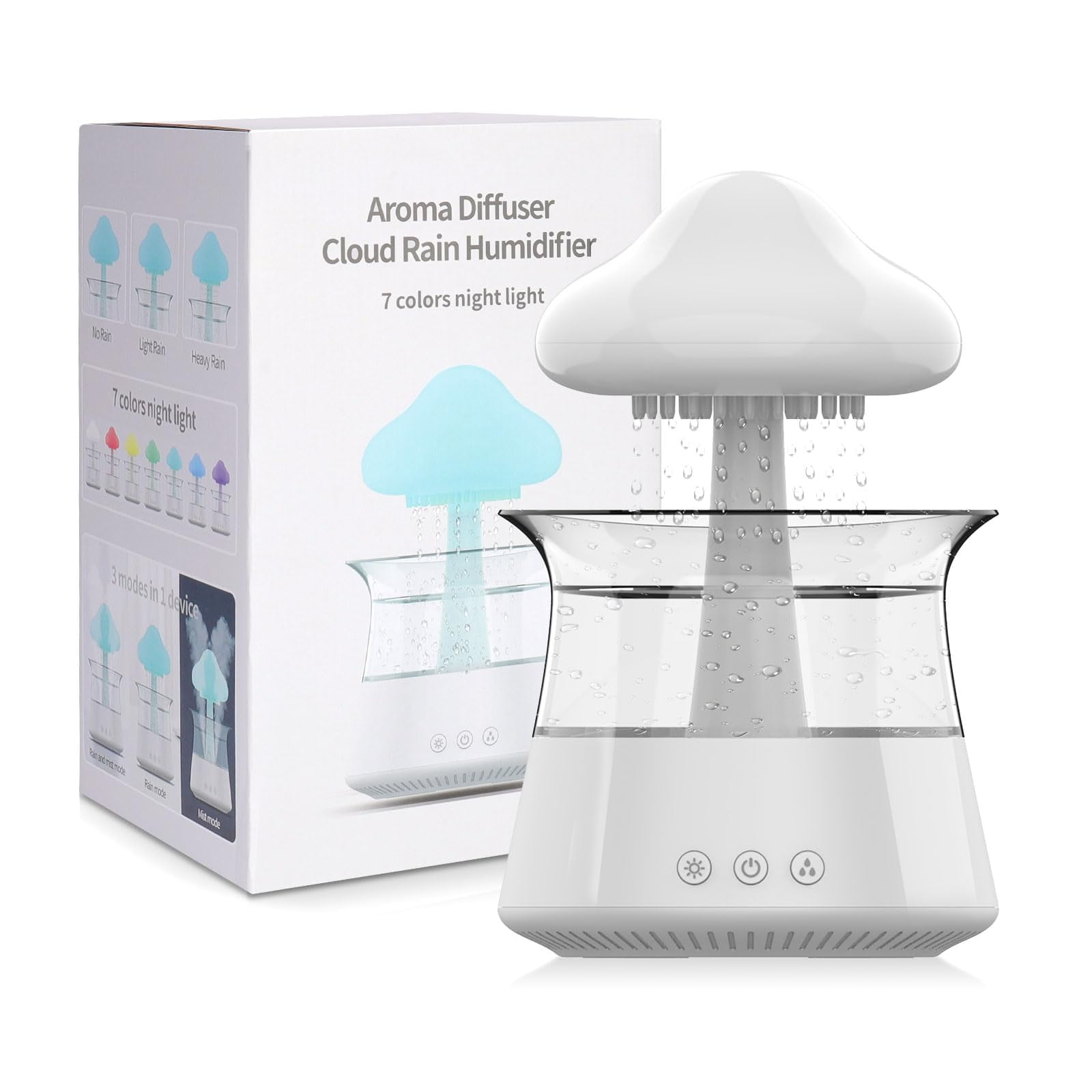Cjc - Humidificador Cloud Rain Para Dormitorio Y Habitación Grande, Color Blanco