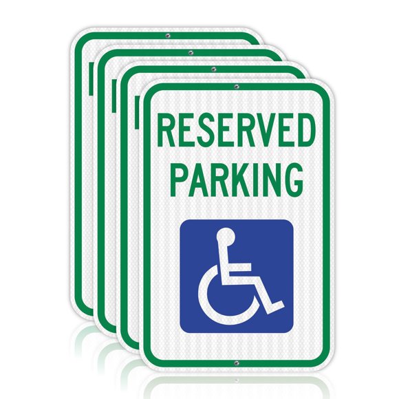 Señal de Estacionamiento OLANZU 46 × 30 cm Pack de 4 – Acceso para Personas con Discapacidad