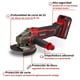 thumbnail image 3 of Esmeril Angular Inalámbrico TE-AG 18/125-2 Li (1x4,0 Ah) Einhell rojo 32x23x16, 3 of 10