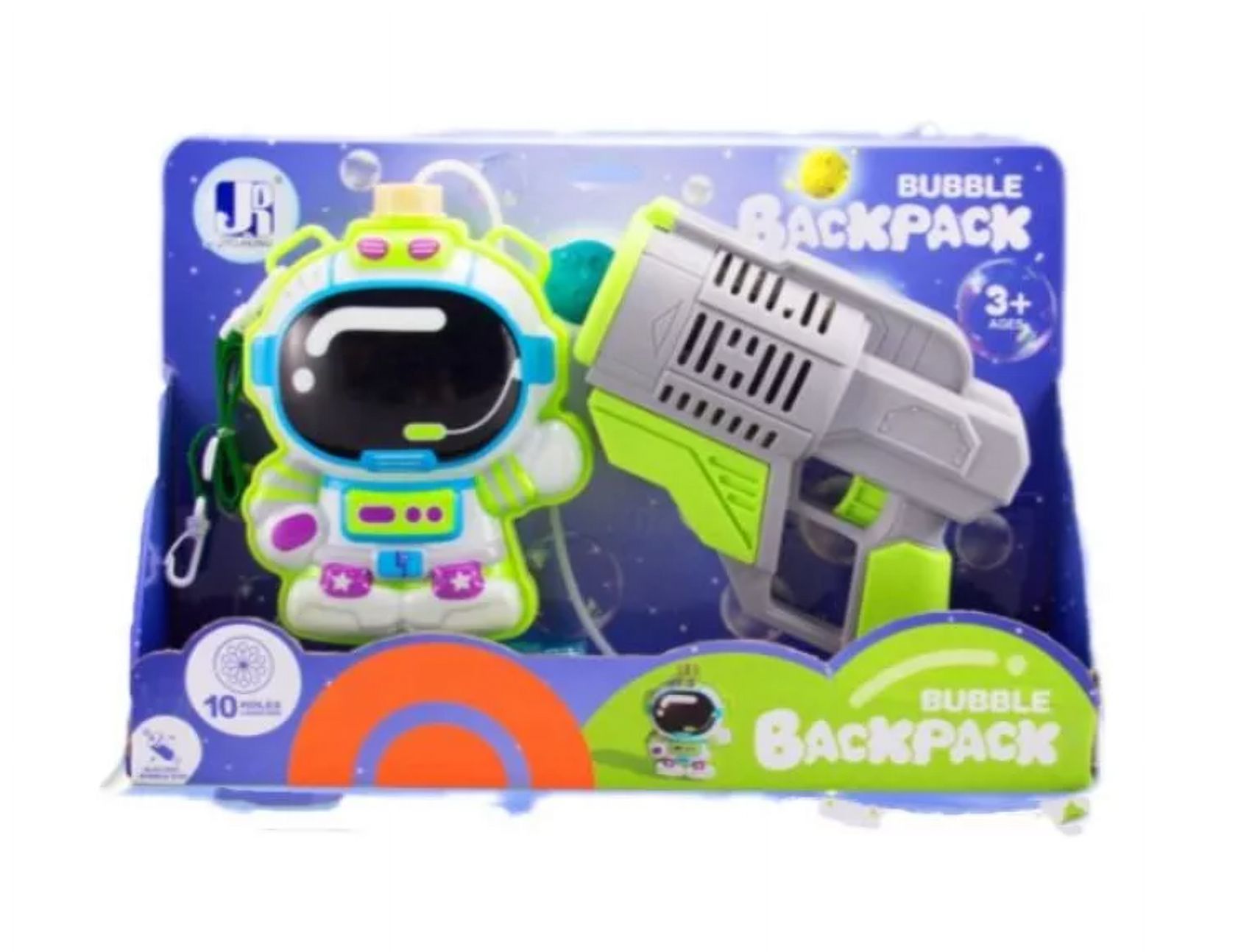 Genérico - Pistola Mochila Lanza Burbujas Astronauta + 1 Carga
