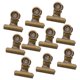 thumbnail image 4 of Clips De Bisagra De Metal De 10 Piezas, Abrazadera De Clip De Papel De / Clips De Carpeta De Archivos, Bronce, 4 of 5