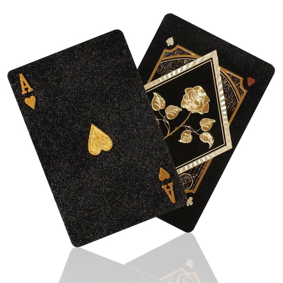Cartas De Juego Negras Impermeables De Pvc 8 5 X 5 8 Cm