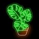 thumbnail image 1 of Letrero de neón LED Bklphsey 42 cm × 33 cm Hoja de Monstera, 1 of 8