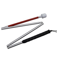 Magideal - Bastón Ciego Plegable Plegable Ajustable Largo Portátil Reflectante Rojo Antideslizante Bastón Para Caminar Soporte Muleta Guía Palo Para Personas Con