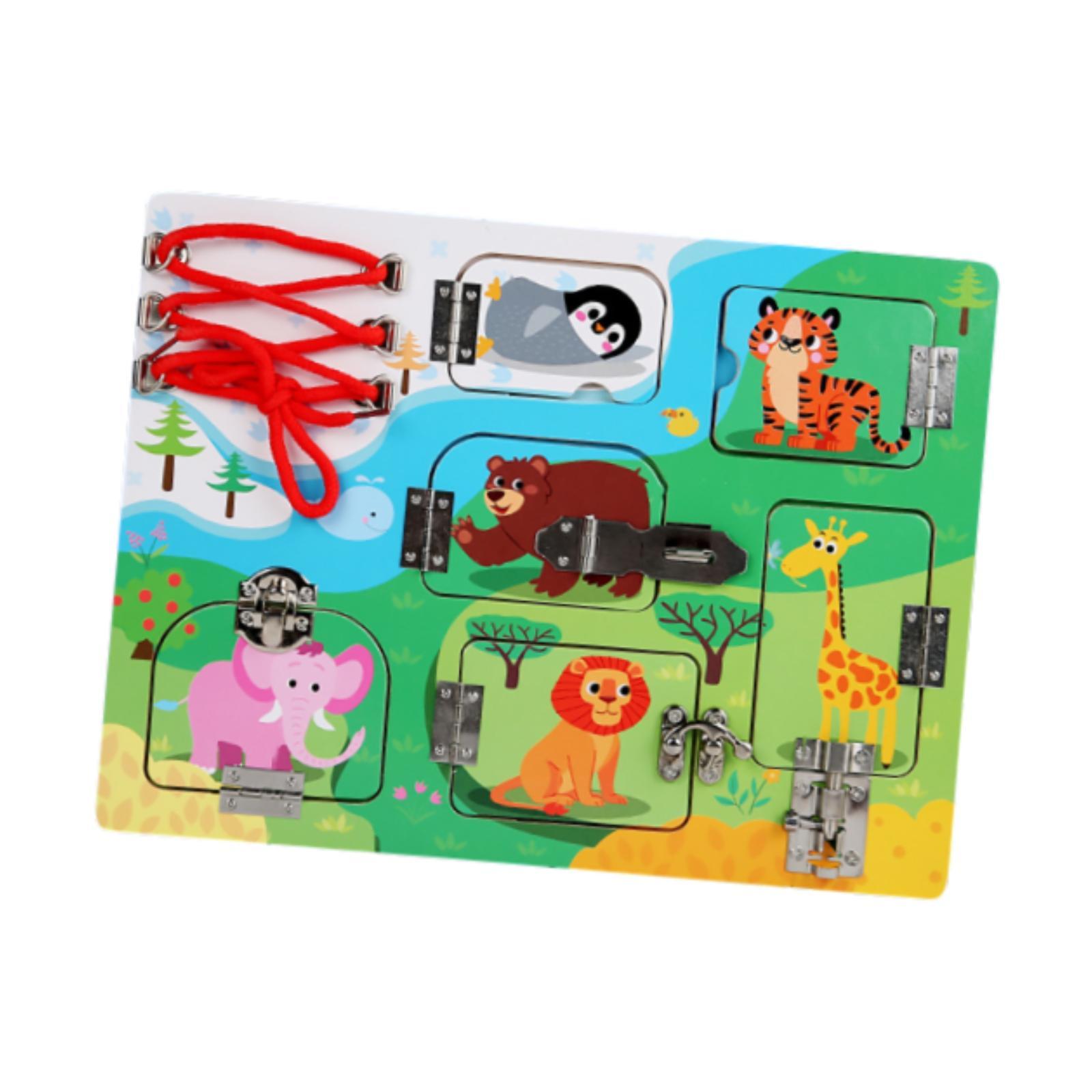 Magideal - Tablero De Trabajo De Madera Para Niños, Juguete Sensorial De Madera, Juguete Interactivo De Tablero De Actividades Sensoriales Para Niños Y Niñas Pre Animal