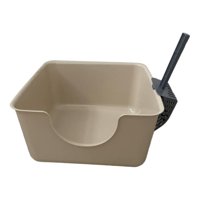Ioensy - Caja De Arena Para Gatos, Bandeja De Arena Para Mascotas Con Tapa Abierta Duradera Para Gatos Pequeños Y Medianos, Gatito, Café