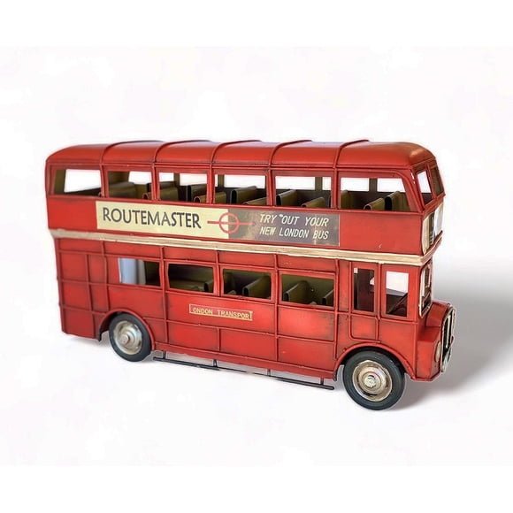 Bus Inglés A Escala Colección Decoración Vintage En Fierro