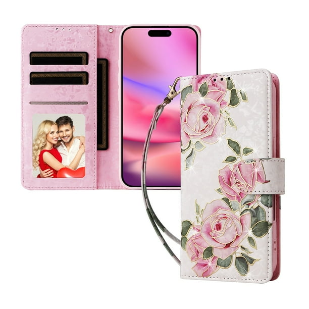 FOXDOCK Funda Tipo Cartera Floral para Xiaomi Redmi Note 13 Pro Plus ,Funda con Tapa de Cuero PU, Protección Antigolpes con Ranuras para Tarjetas y Soporte