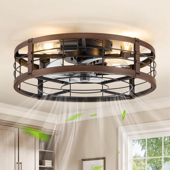 Ventilador LEDIARY KDYL20 20 pulg Empotrado Luz Control Nogal