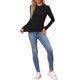 thumbnail image 2 of INSPIRE CHIC Ropa Interior Térmica para Mujeres con Agujeros para Pulgares Capa Básica de Forro Polar Manga Larga Long Johns Cuello Simulado Cruzado para Invierno Frío M Negro, 2 of 6