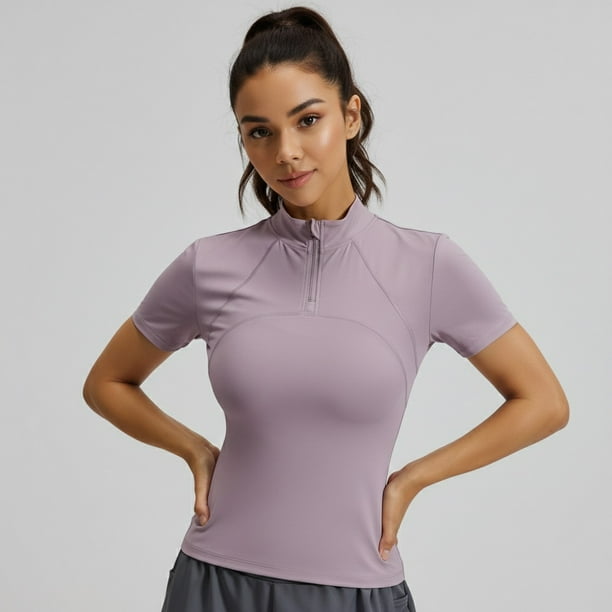 Polera Deportiva Mujer con Cierre Delantero Antitranspirante