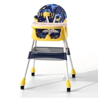 Mundo Online - Silla Comer Bebe Doble Altura Safe Baby Entretenida Amarilla/Azul