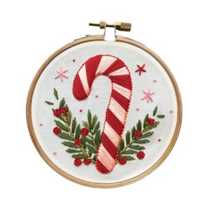 Bothyi - Kit De Inicio De Bordado Navideño, Pintura Decorativa, Punto De Cruz Para Adultos, Bastón De Caramelo
